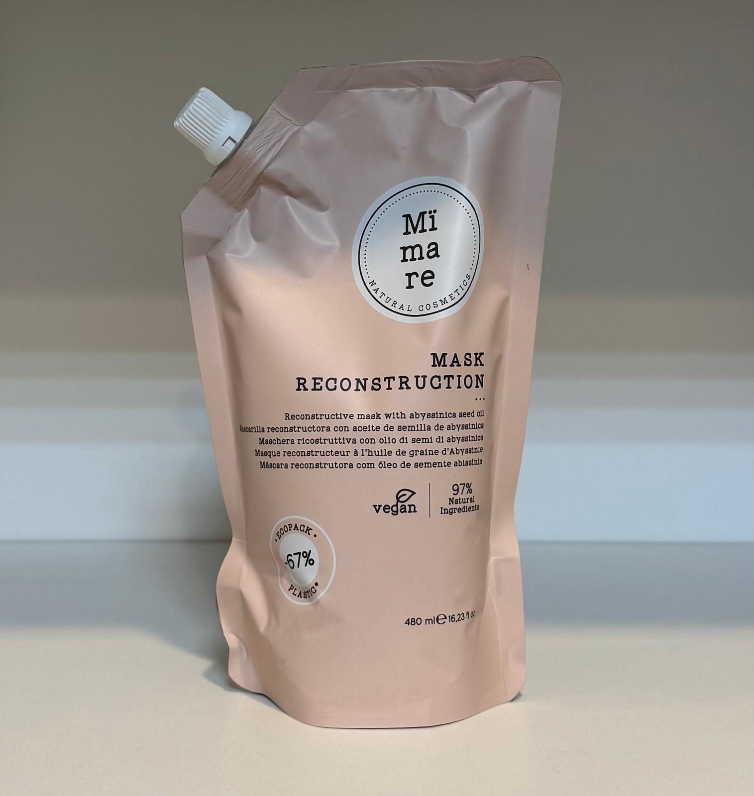 ماسك Reconstruction من MiMare – إعادة بناء الشعر التالف بزيت بذور الحبشة (480 مل)