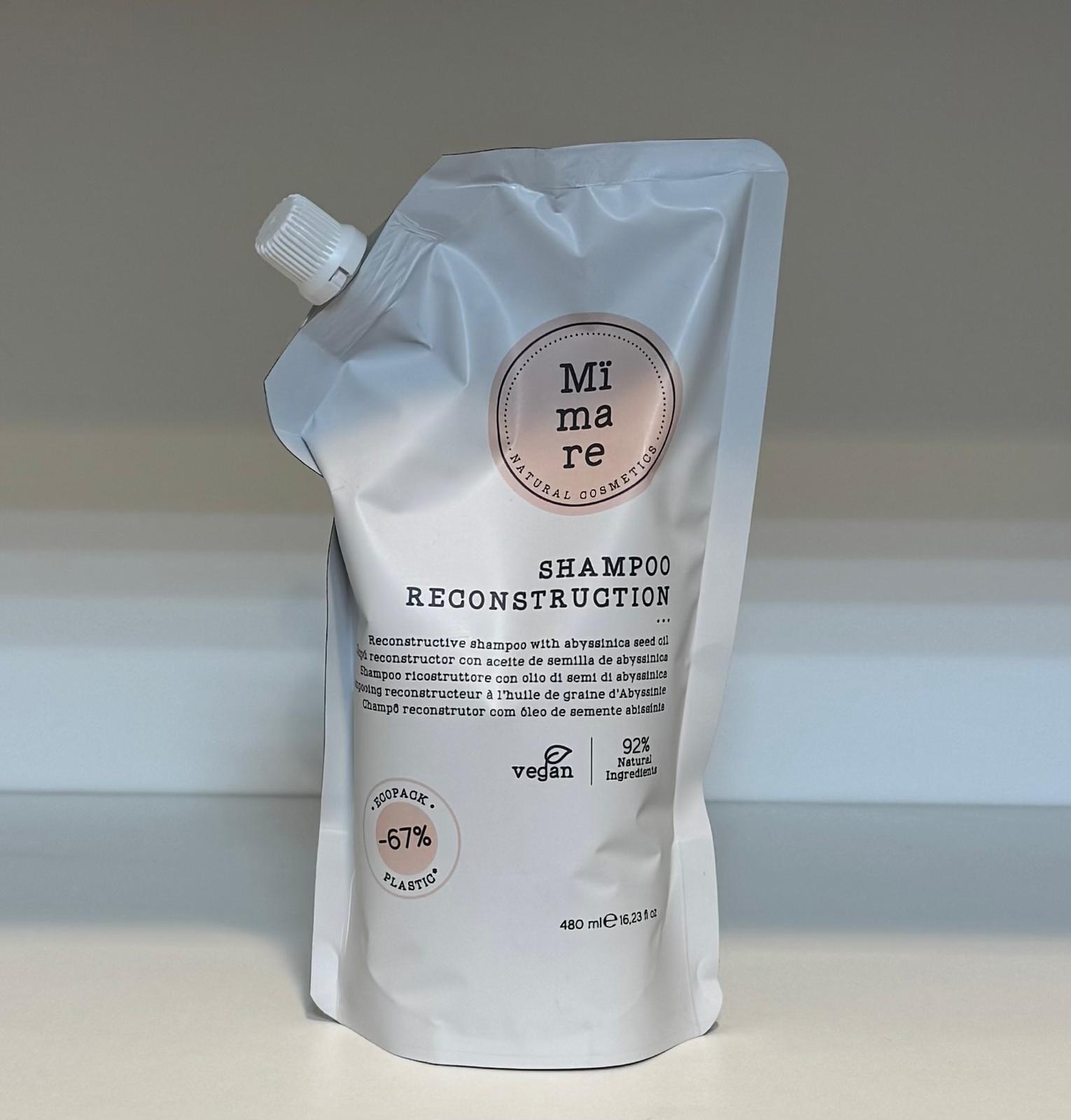 شامبو Reconstruction من MiMare – لإعادة بناء وترميم الشعر المجهد والتالف (480 مل)